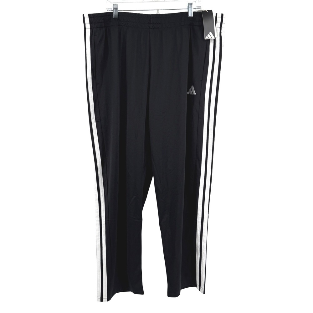 NEW Adidas Track Pants Men 3XL M 3Stripe Tricot TP Black White Stripes Ankle Zip